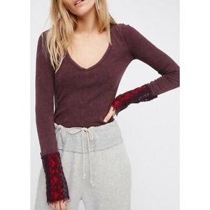 Free people artist cuff long sleeve thermal top
